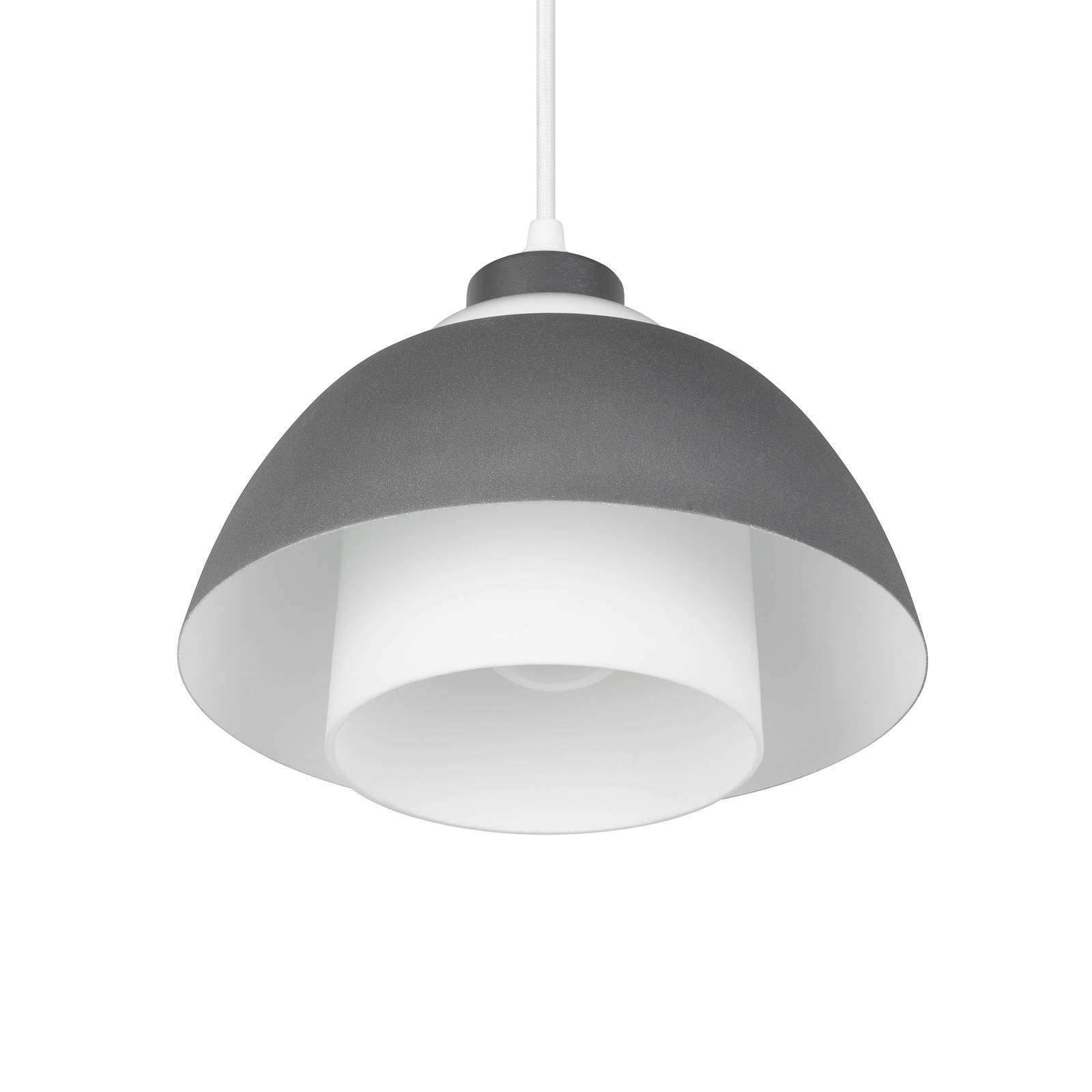 Reality Leuchten Hanglamp Tilos, antraciet, Ø 23 cm, metaal/glas, E27