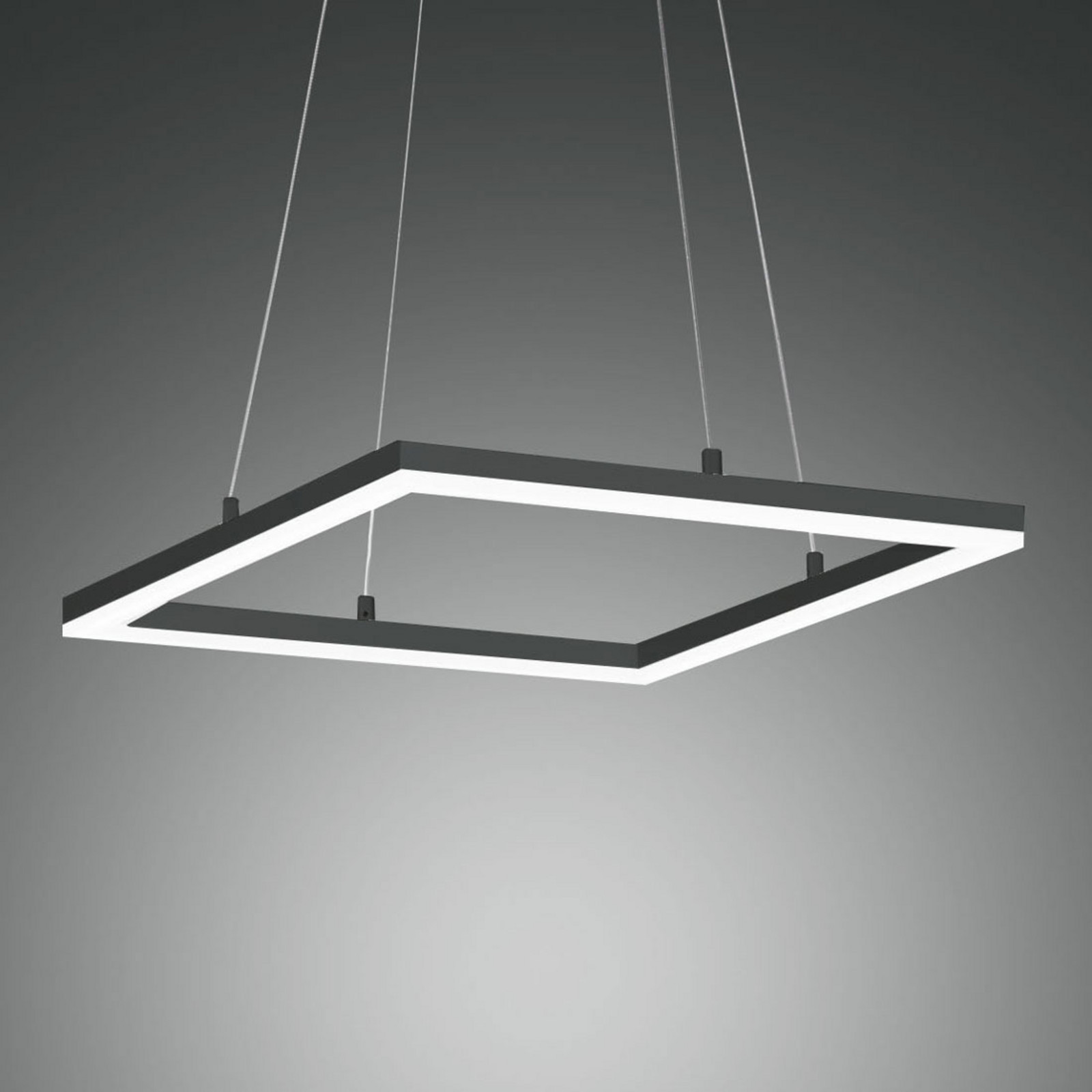 Fabas Luce Lampă pendul LED Bard 42x42 cm antracit - Camera de zi / sufragerie - modern - antracit alb mat - Metal