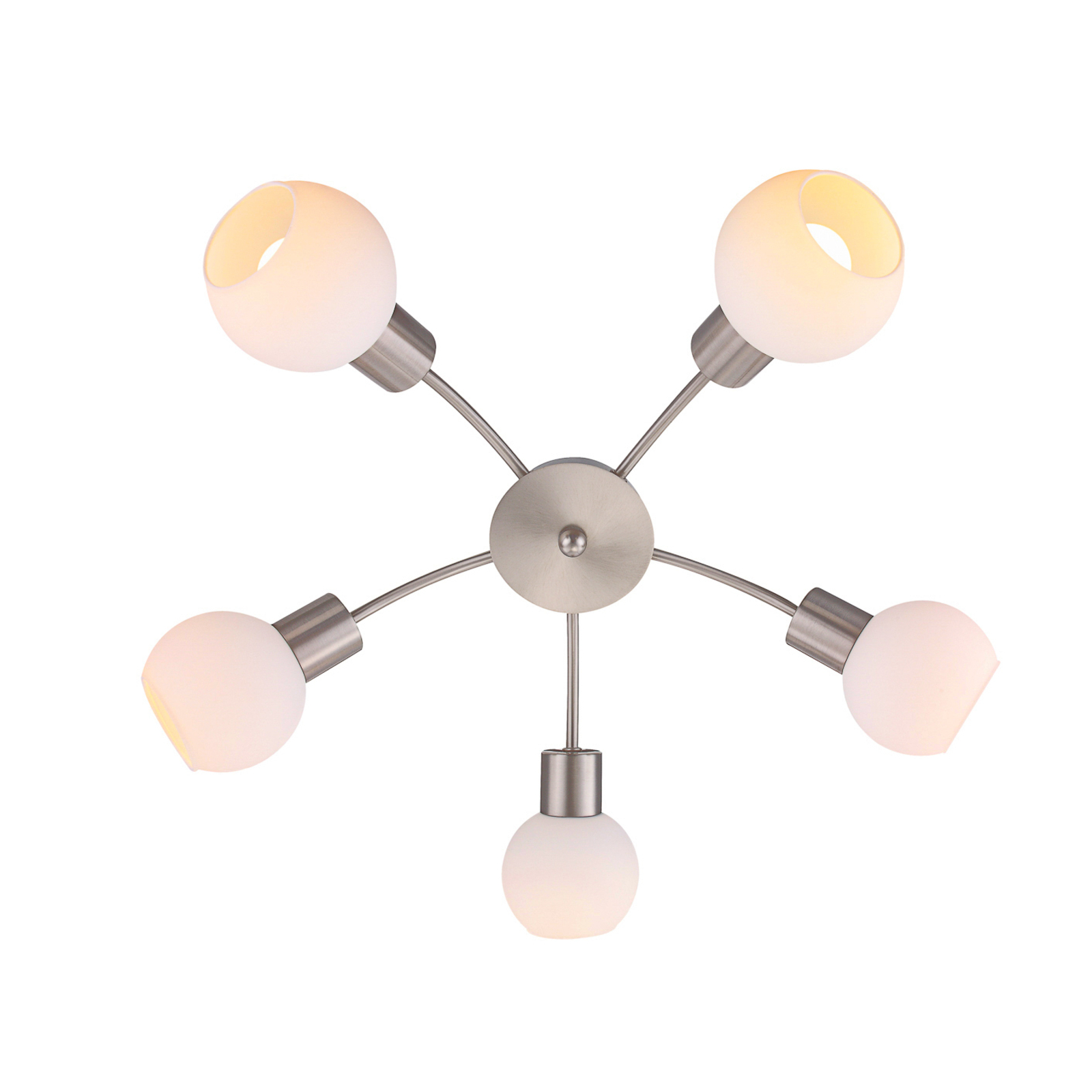 Elaina 5 Taklampe Nickel/Opal - Lindby