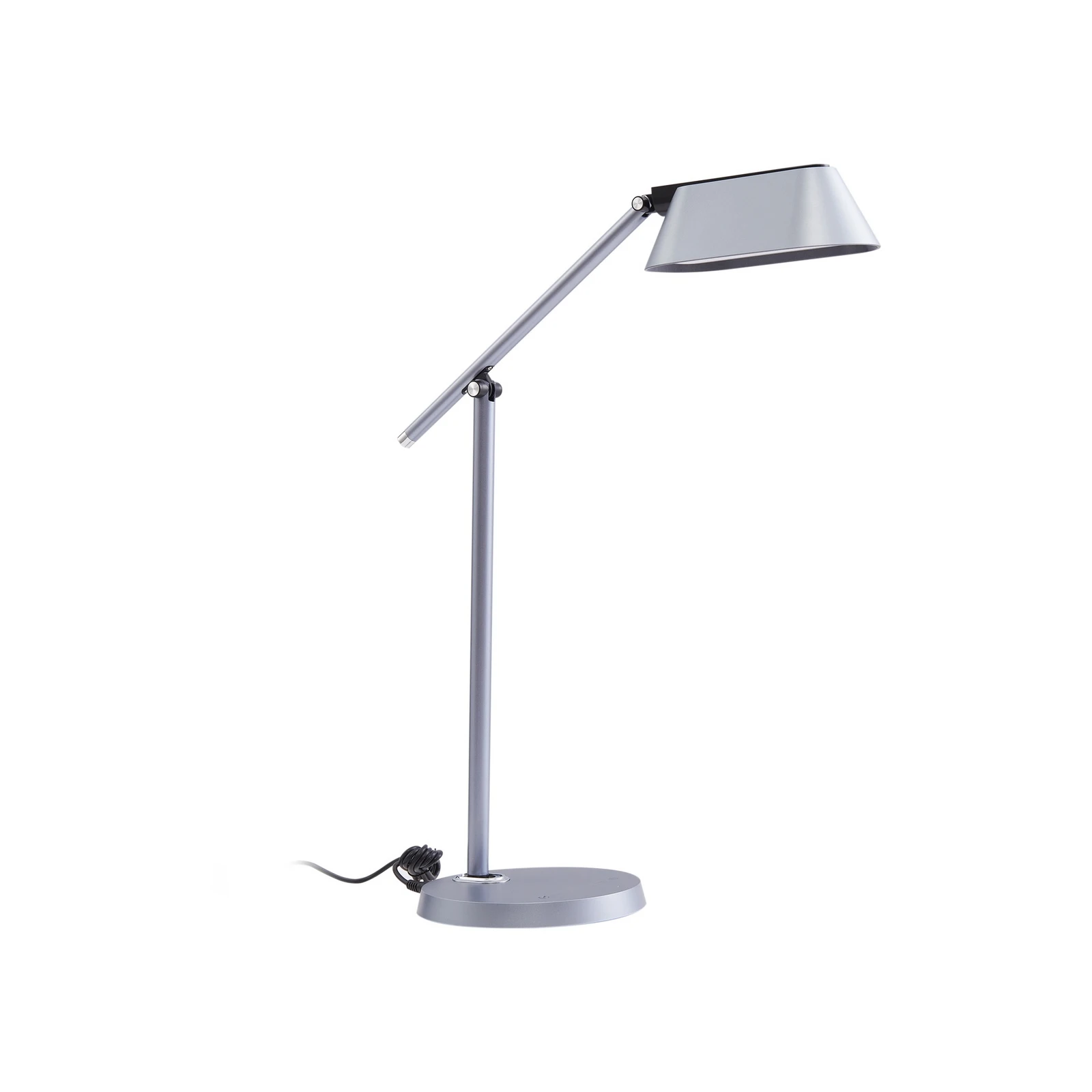 Lindby LED stolna lampa Thies, siva, ABS, visina 78cm, mogućnost prigušivanja