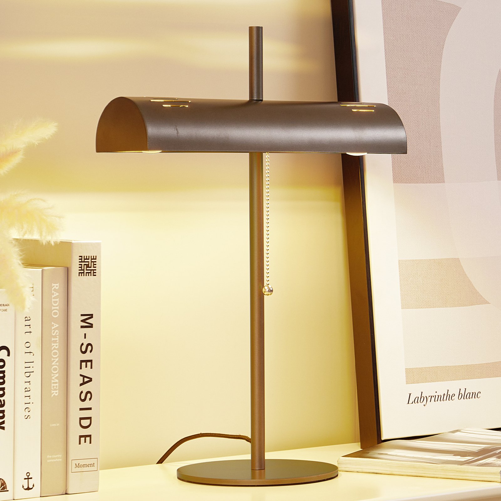 Lucande bankas lampa Nysira, moderna, melna, 2 gaismas, metāls