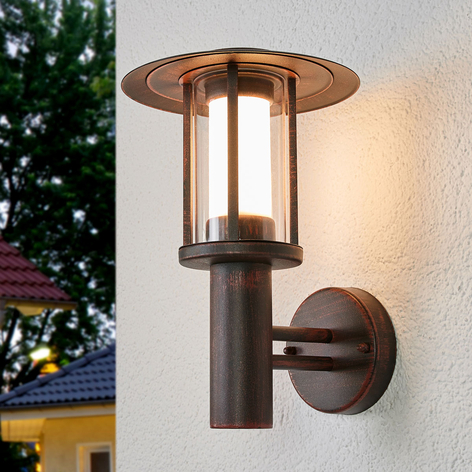 Rostfarbene LED-Außenwandlampe Pavlos