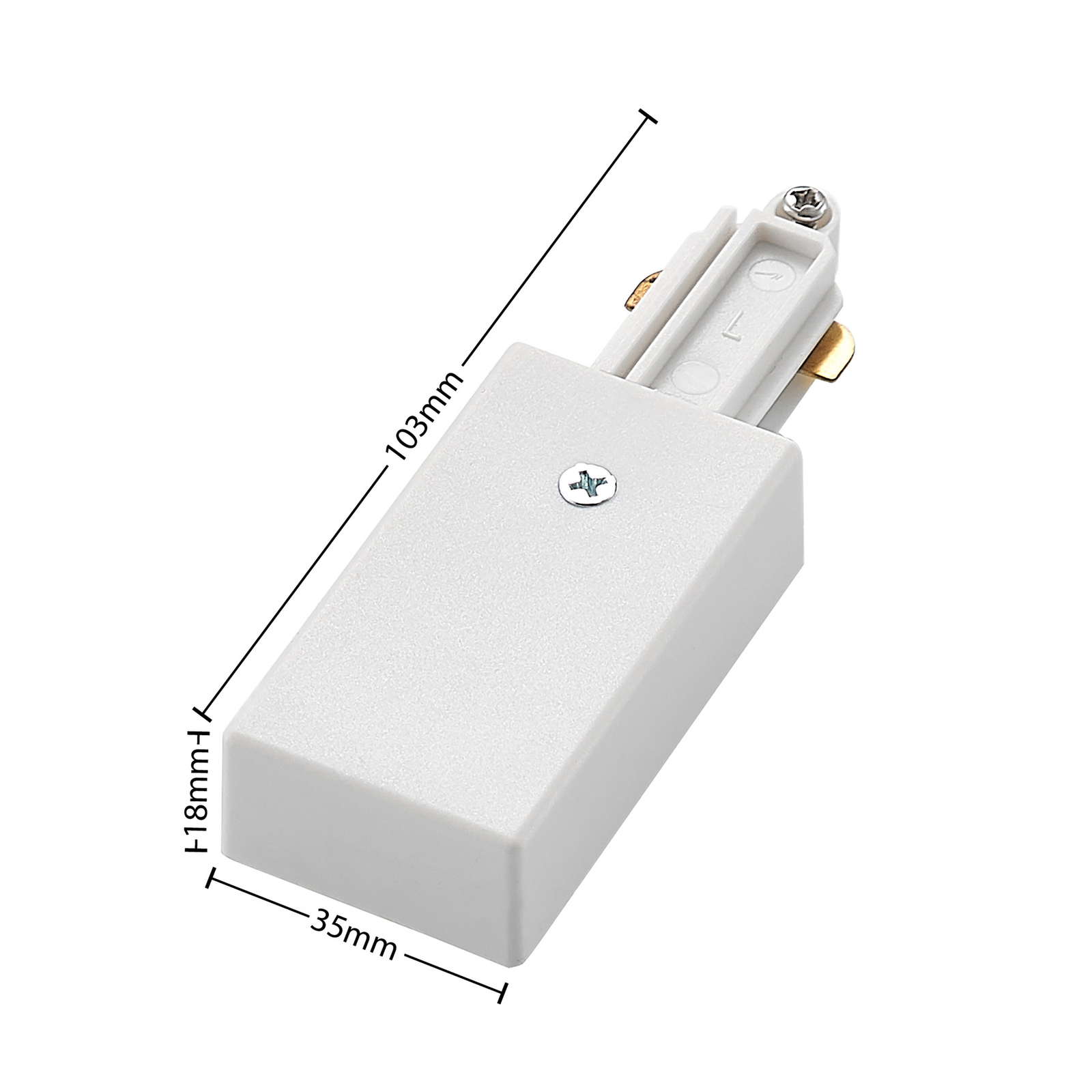 Lindby Linaro end power feed 1-circuit white
