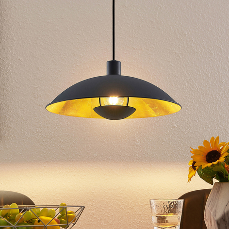Lindby Narisara Hängelampe schwarz-gold 1fl. 40 cm