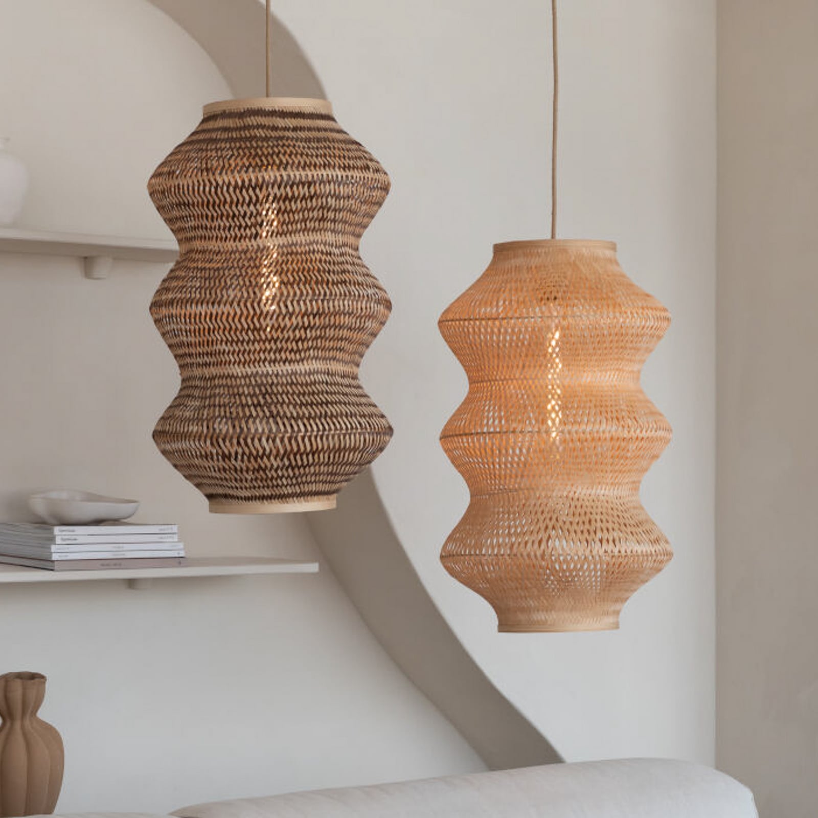 GOOD & MOJO Suspension Barbados, naturel, Ø 40 cm, bambou, E27