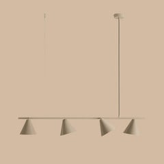 Hængelampe Form 4, beige, metal, 4 lyskilder, kegle, E27