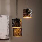 Jari hanging light 3-bulb round marbled black