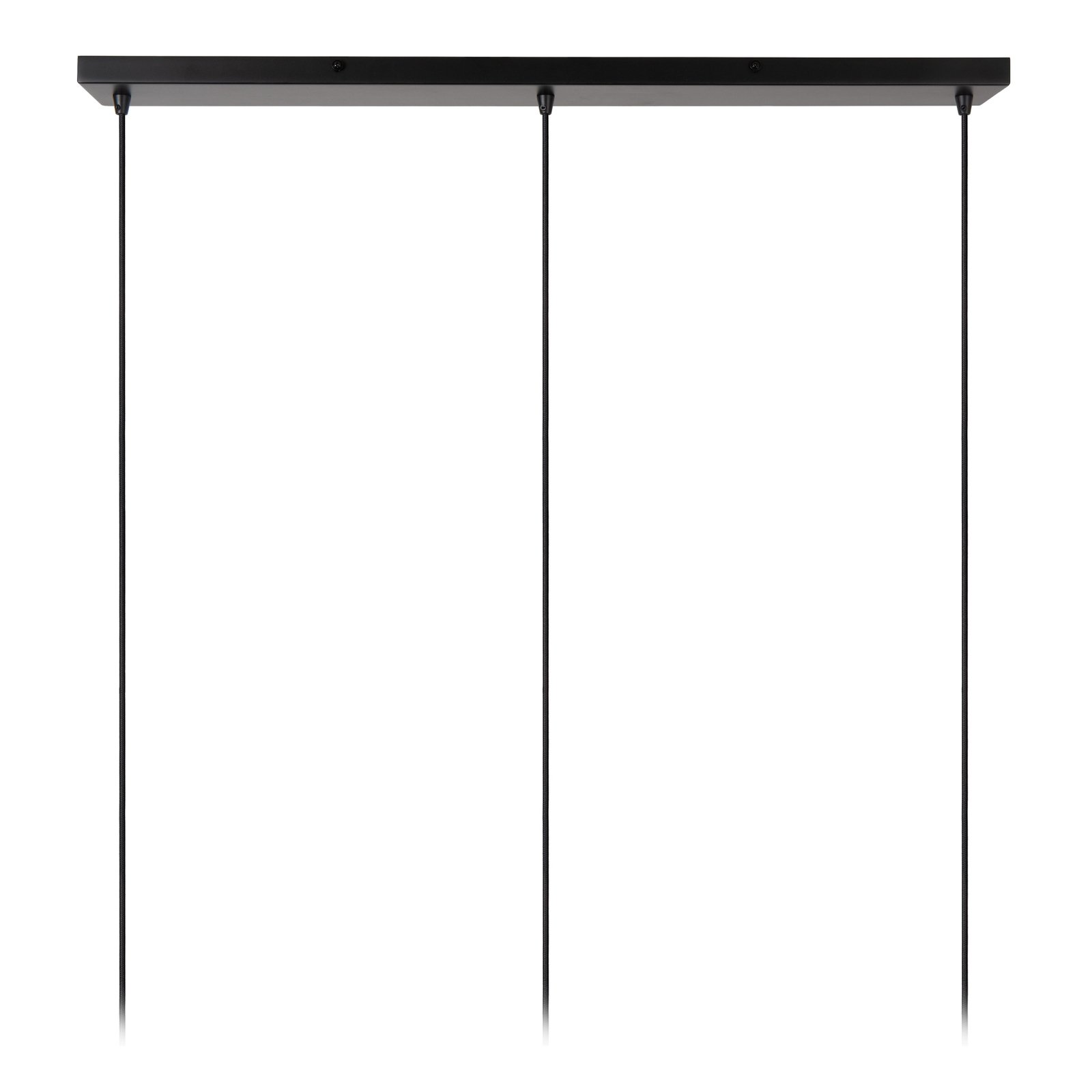 Almelo pendant light, 3-bulb, linear, black/gold, metal