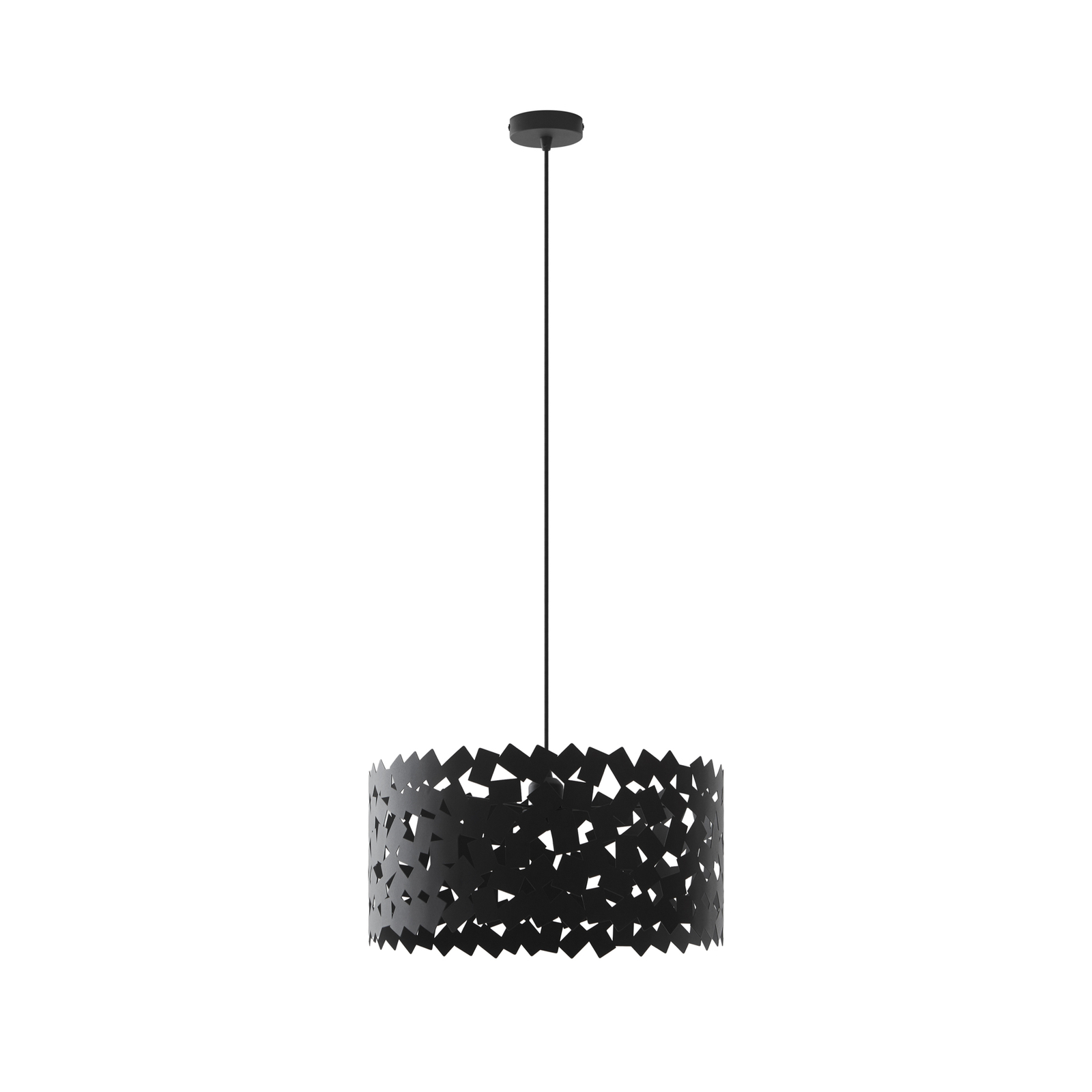 Lucande hanglamp Aeloria, zwart, Ø 45 cm, ijzer, E27