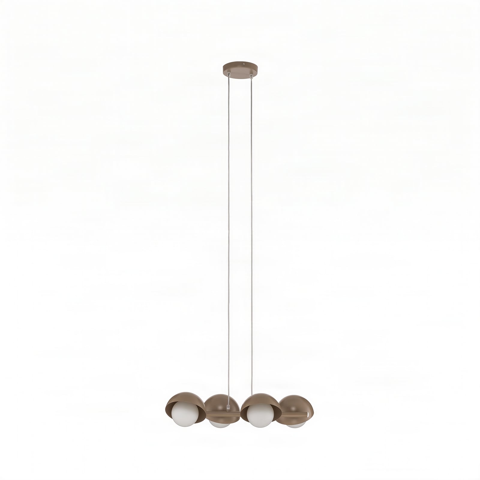Lampada a sospensione Boom 4, beige, vetro/acciaio, lunghezza 60 cm Lampada a sospensione Boom 4, beige, vetro/acciaio, lunghezza 60 cm