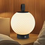 LED-Akku-Tischlampe Brilo unplugged Globe, schwarz/weiß IP44