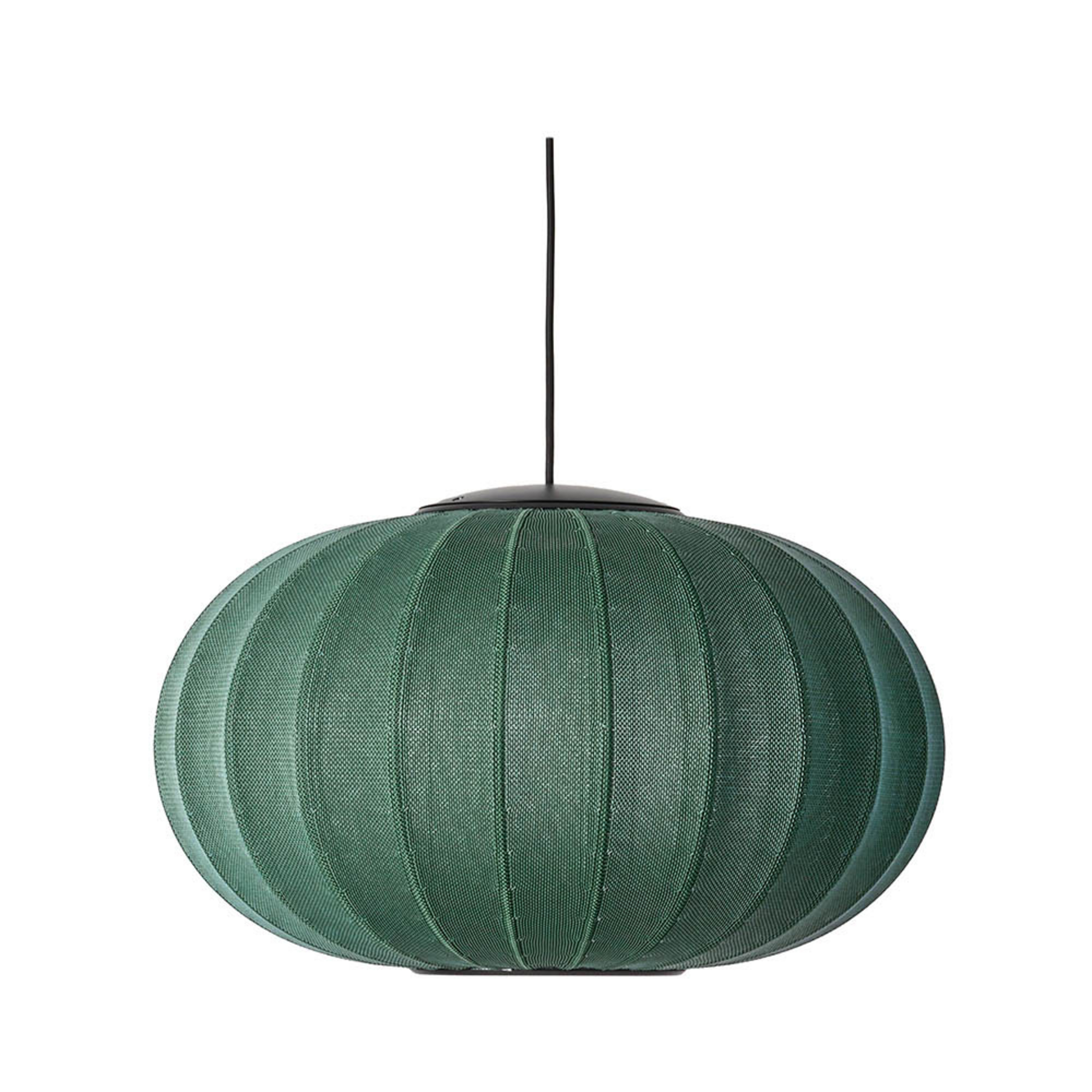 Knit-Wit 57 ovális LED lógó lámpa, zöld, Ø 57 cm – kézzel készített