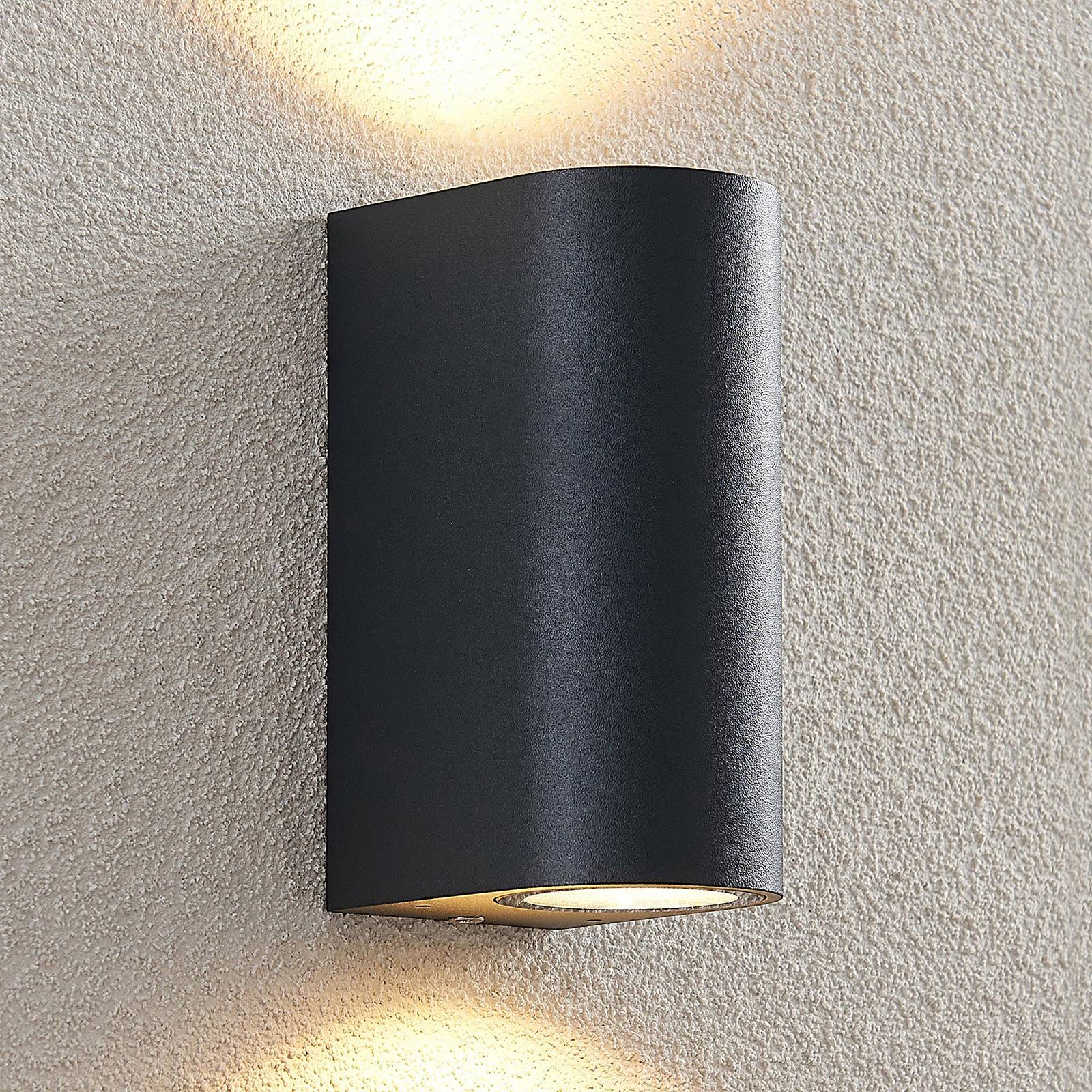 ELC Venkovní nástěnné svítidlo ELC Fijona, kulaté, 15 cm, šedé, hliníkové