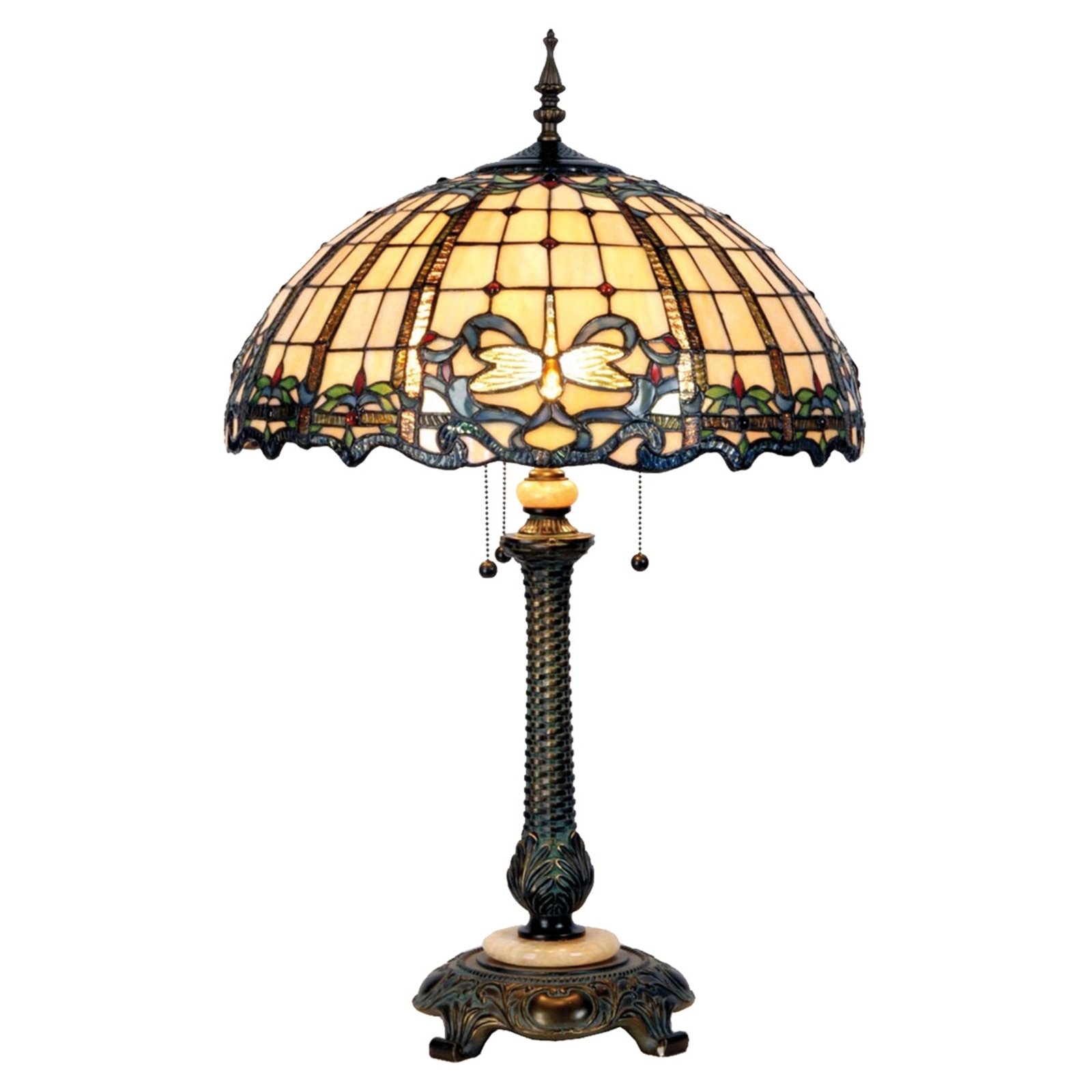 Cudowna lampa stołowa Atlantis, wzornictwo Tiffany