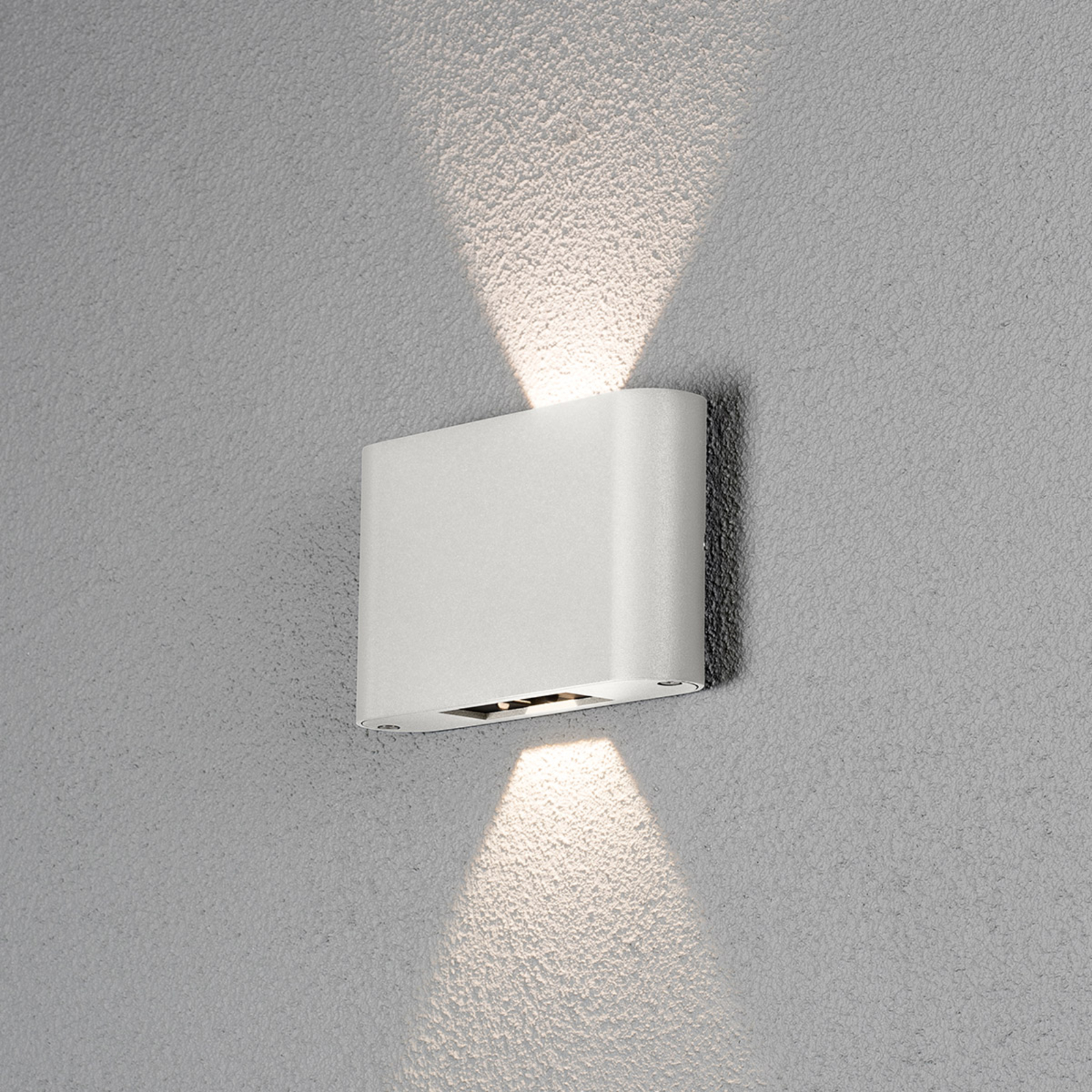 LED buiten wandlamp Chieri 2-lamps 18 cm wit