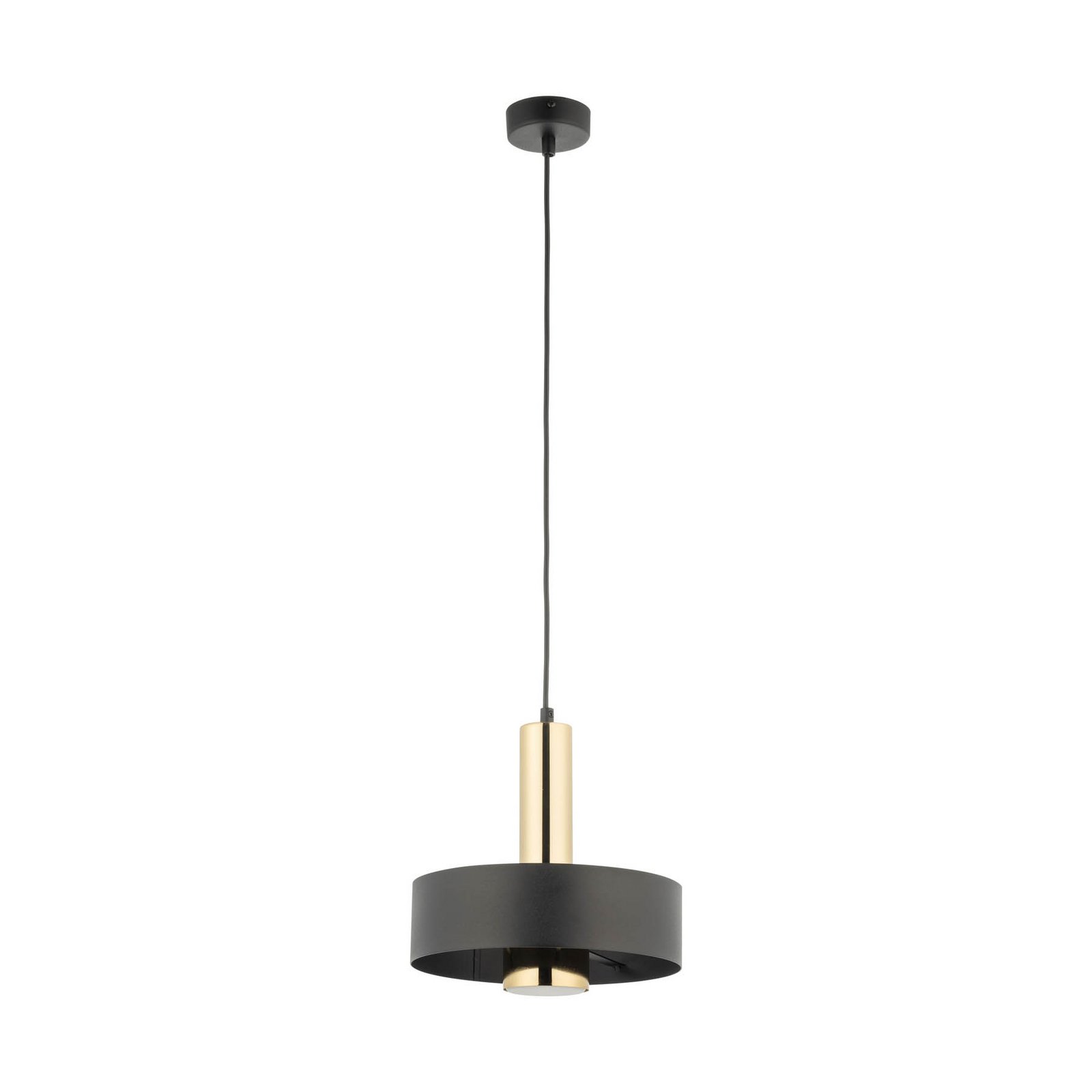 Suspension Rif Lux, noir/doré, Ø 25 cm, acier