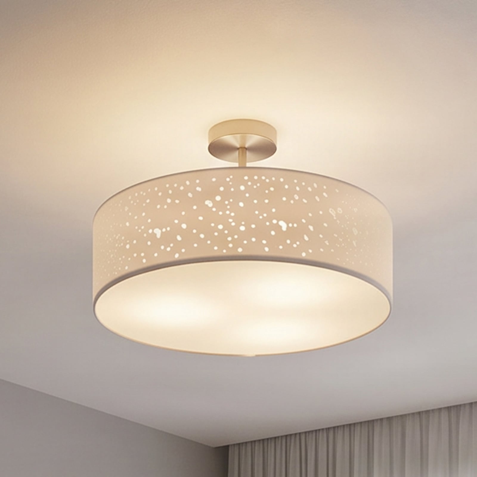 Umma Loftlampe H30 White/Satin Nickel - Lindby Umma Loftlampe H30 White/Satin Nickel - Lindby