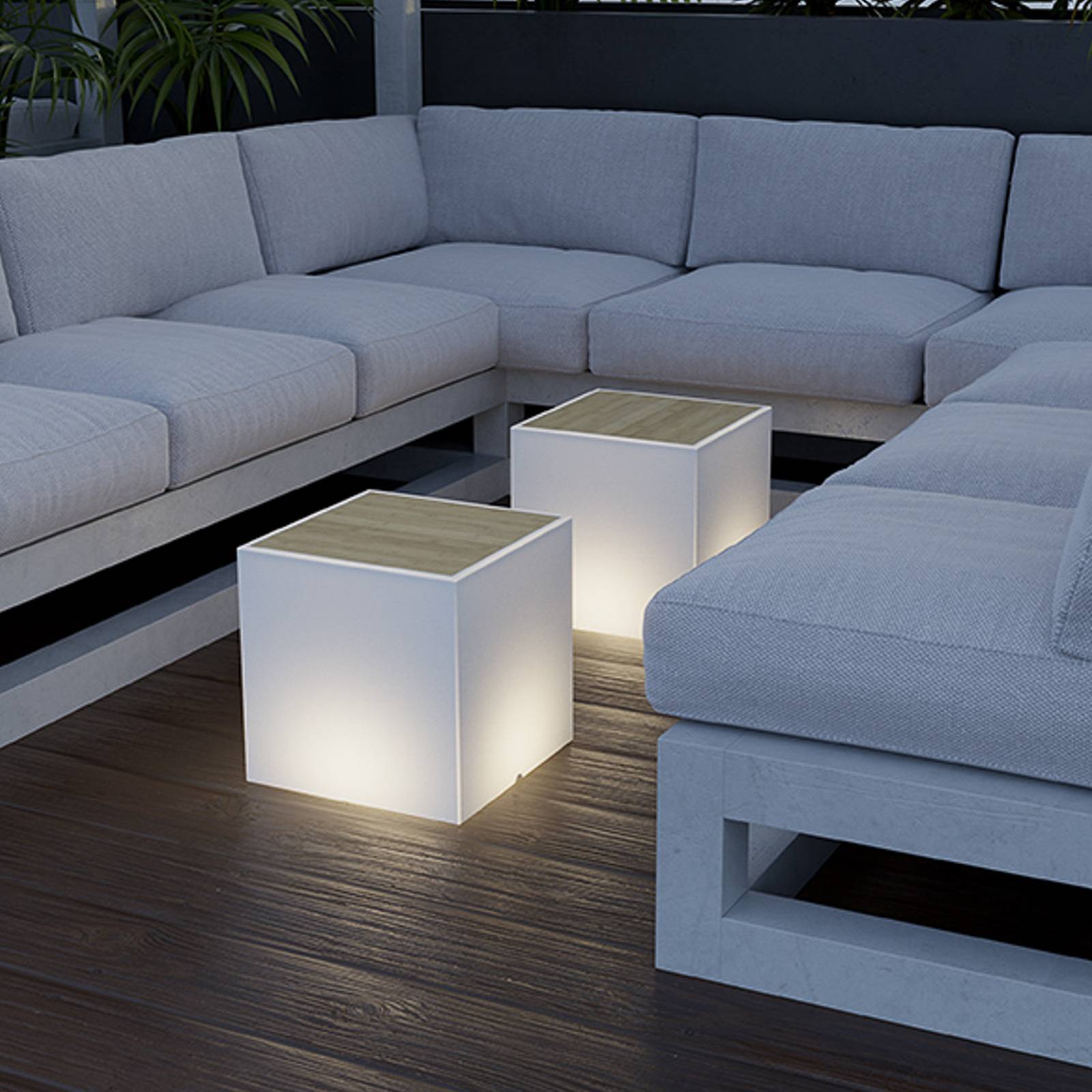 Image of Newgarden Bora table avec lampe, panneau bois 8435578502694
