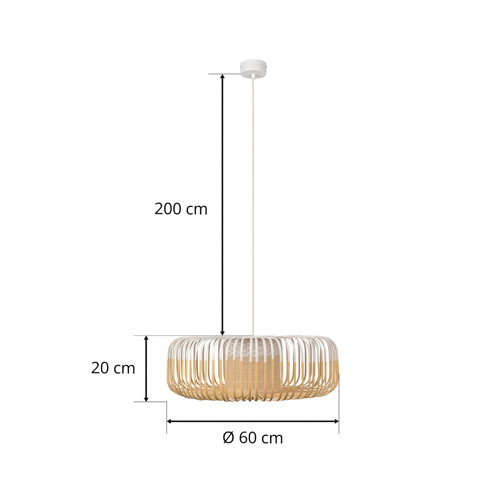 Bamboo Pendelleuchte XL White - Forestier