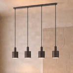 Suspension Lindby Ovelia, marron, à 4 lampes, métal, E27