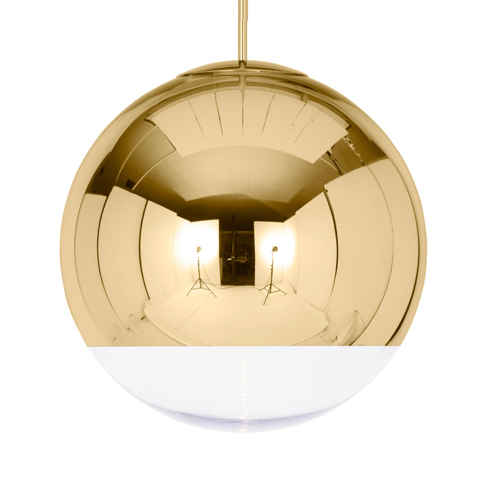 Tom Dixon Mirror Ball - hanging light gold, 50 cm, for Living / Dining Room, polycarbonate, 28 W, energy efficiency: A++