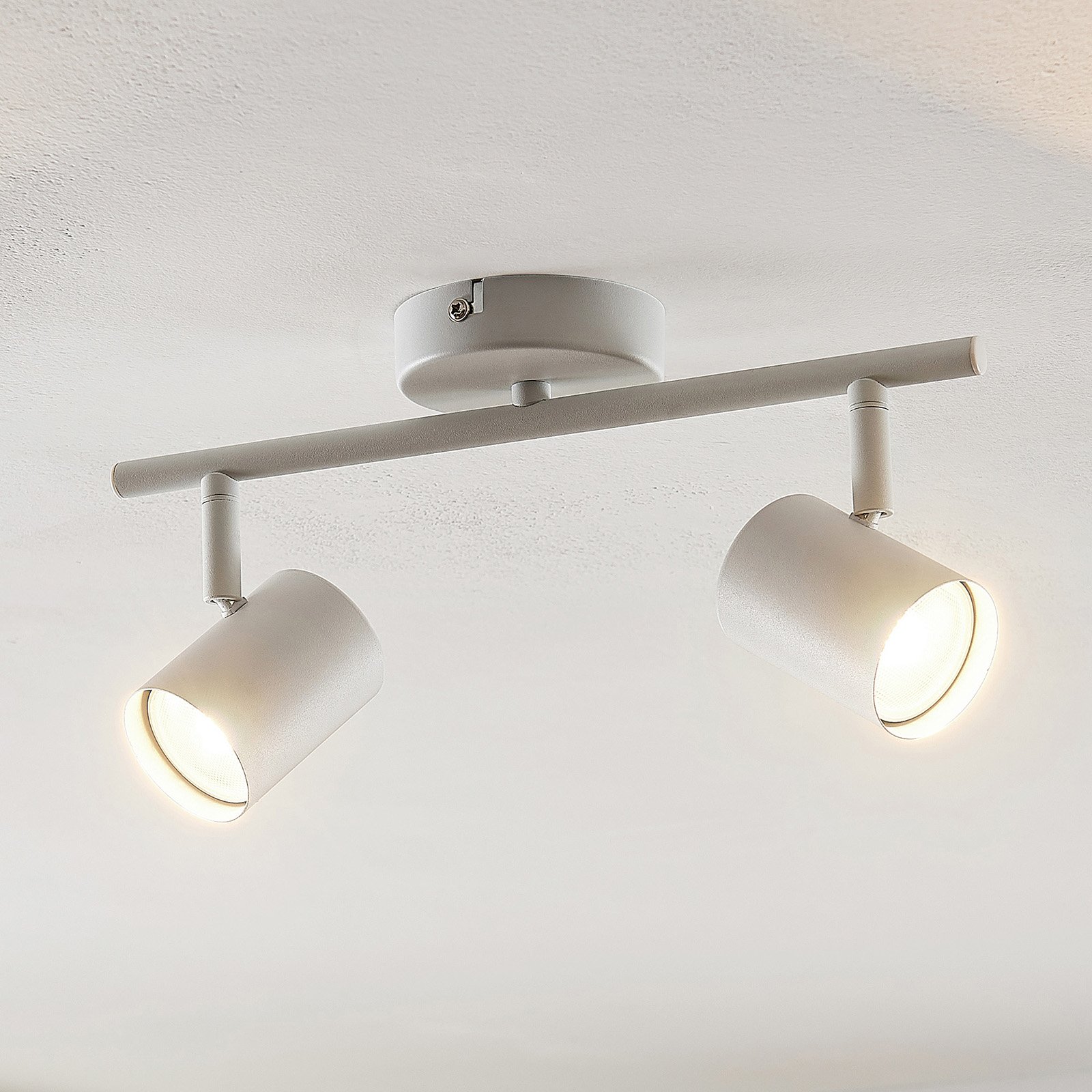 ELC Tomoki ceiling light, white, 2-bulb