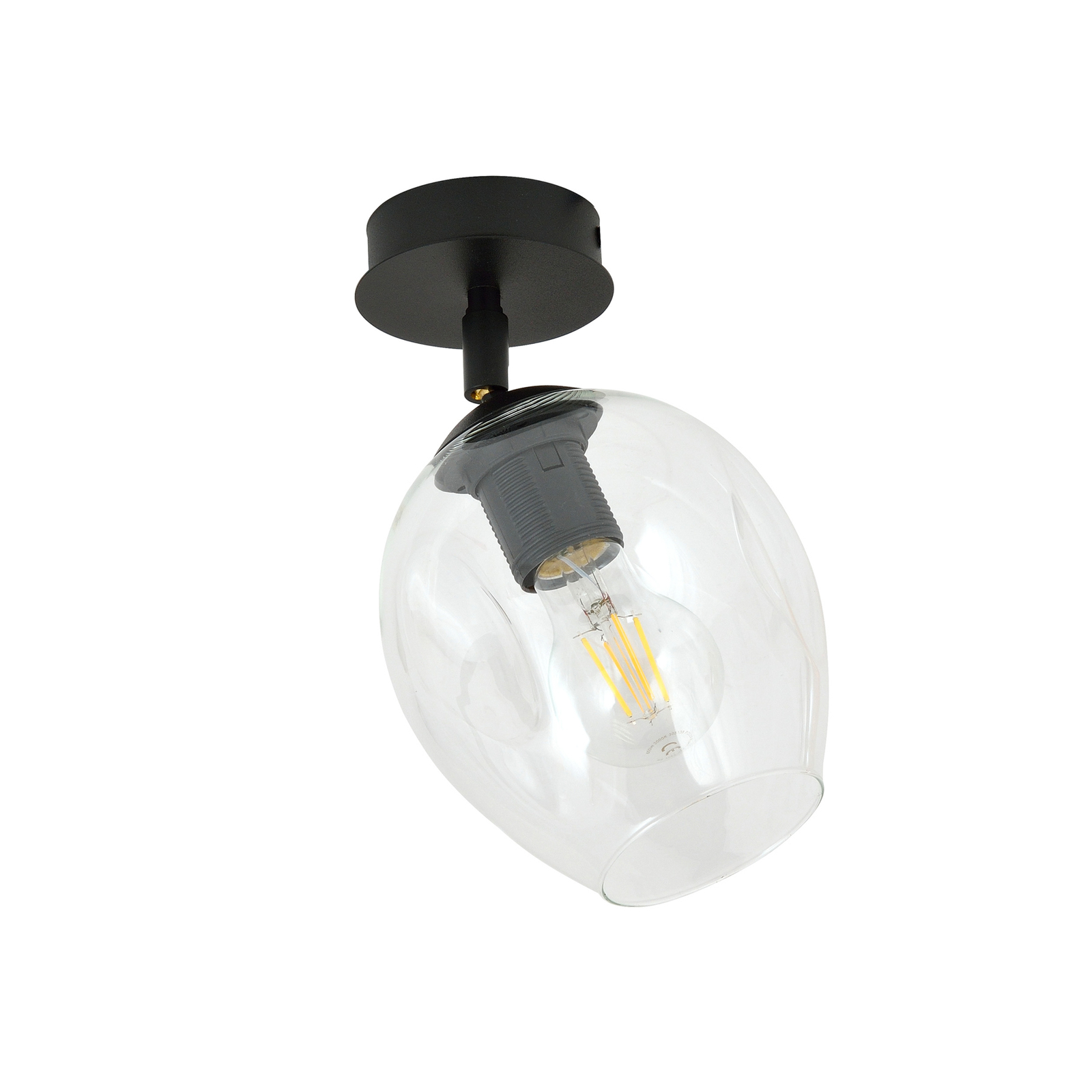 Flow 1 ceiling light one-bulb transparent