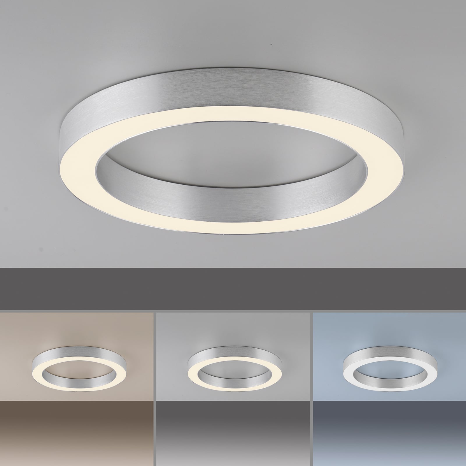 Lines LED-Deckenlampe, Ø 35 cm, silberfarben, CCT - PURE