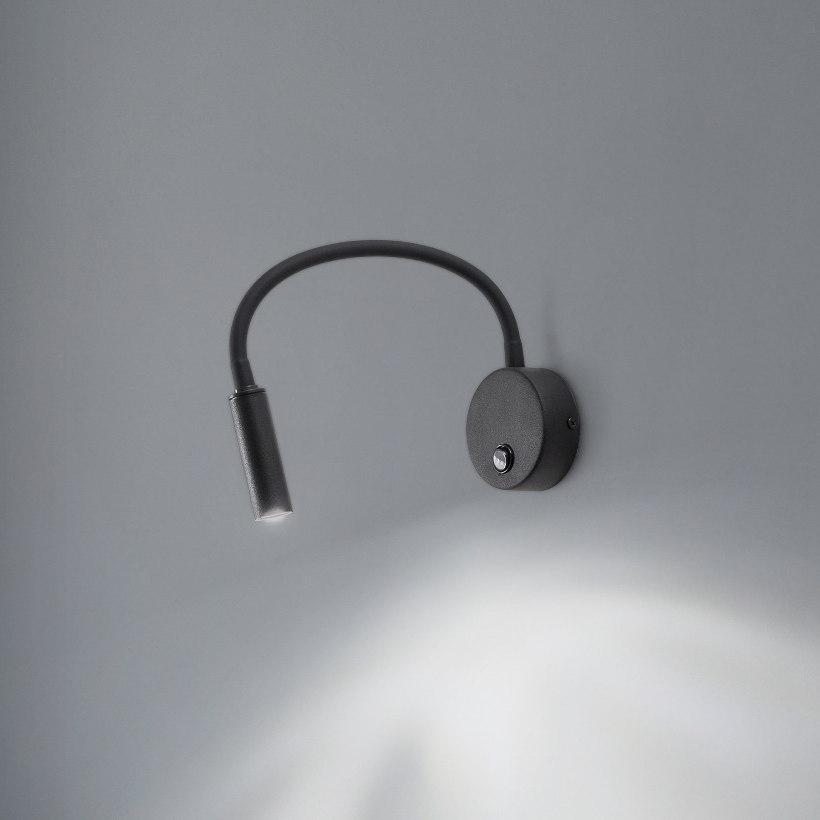 Wandlamp Lagos, 45 cm, zwart, leeslamp, verstelbaar, G9