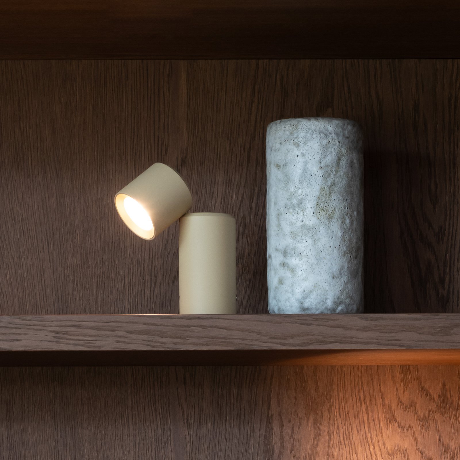 IT'S ABOUT ROMI LED-Akkutischlampe Milan, beige, 19 cm