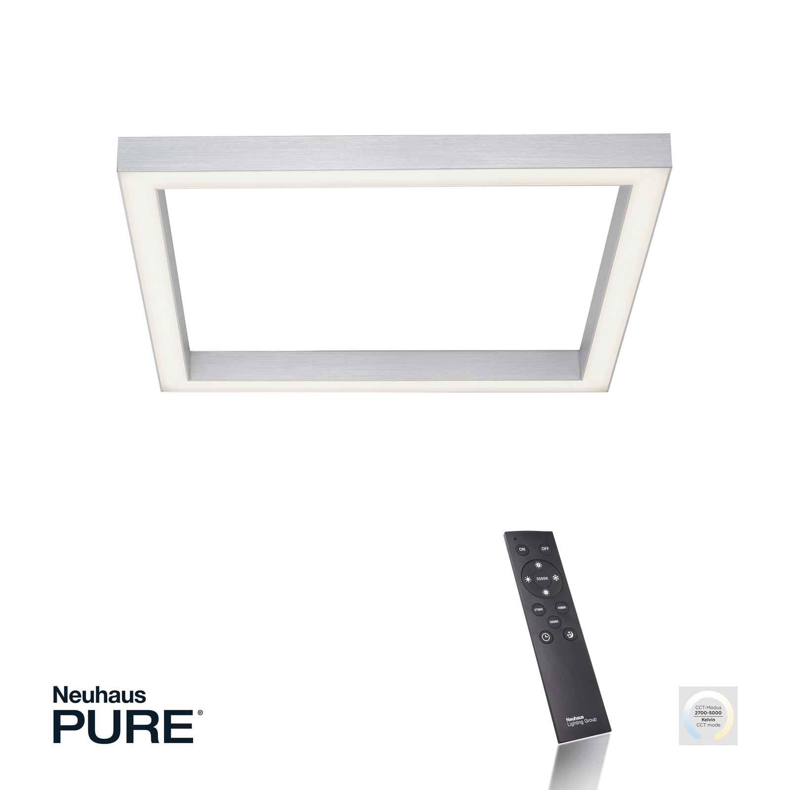 Lines Square LED-Deckenlampe, diamond, 55 cm, CCT - PURE