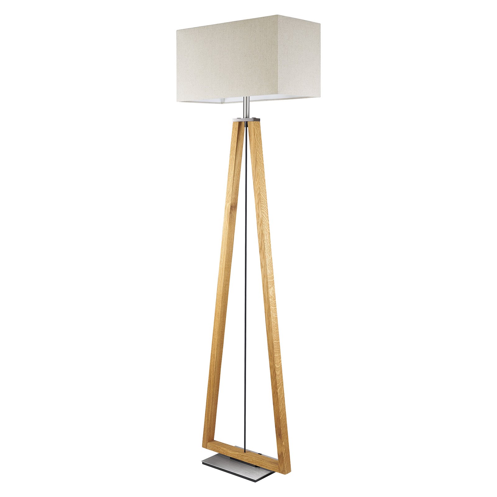 HerzBlut Bi Bob floor wooden base fabric lampshade