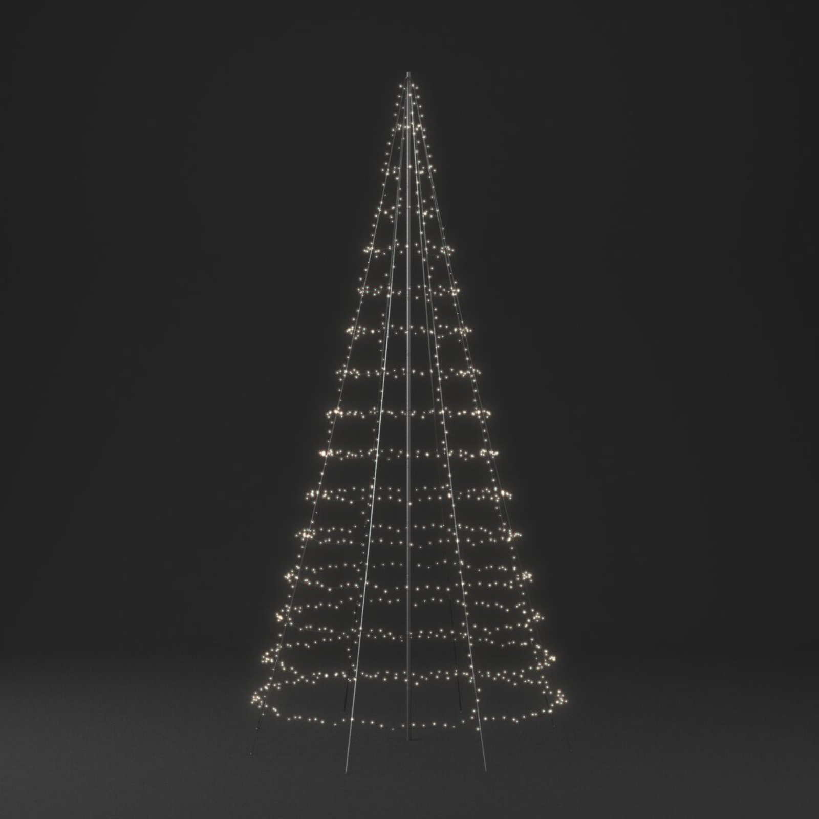 Árvore luminosa Twinkly, IP44, LEDs RGBW mate, altura 8m