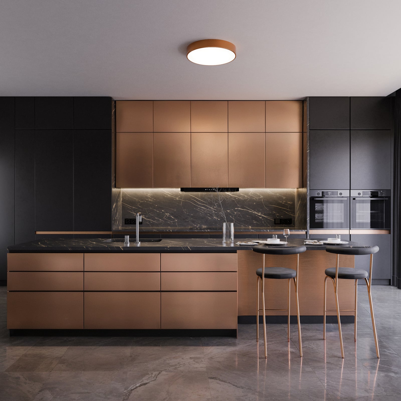 Cleo 400 ceiling lamp, Ø 40 cm, copper