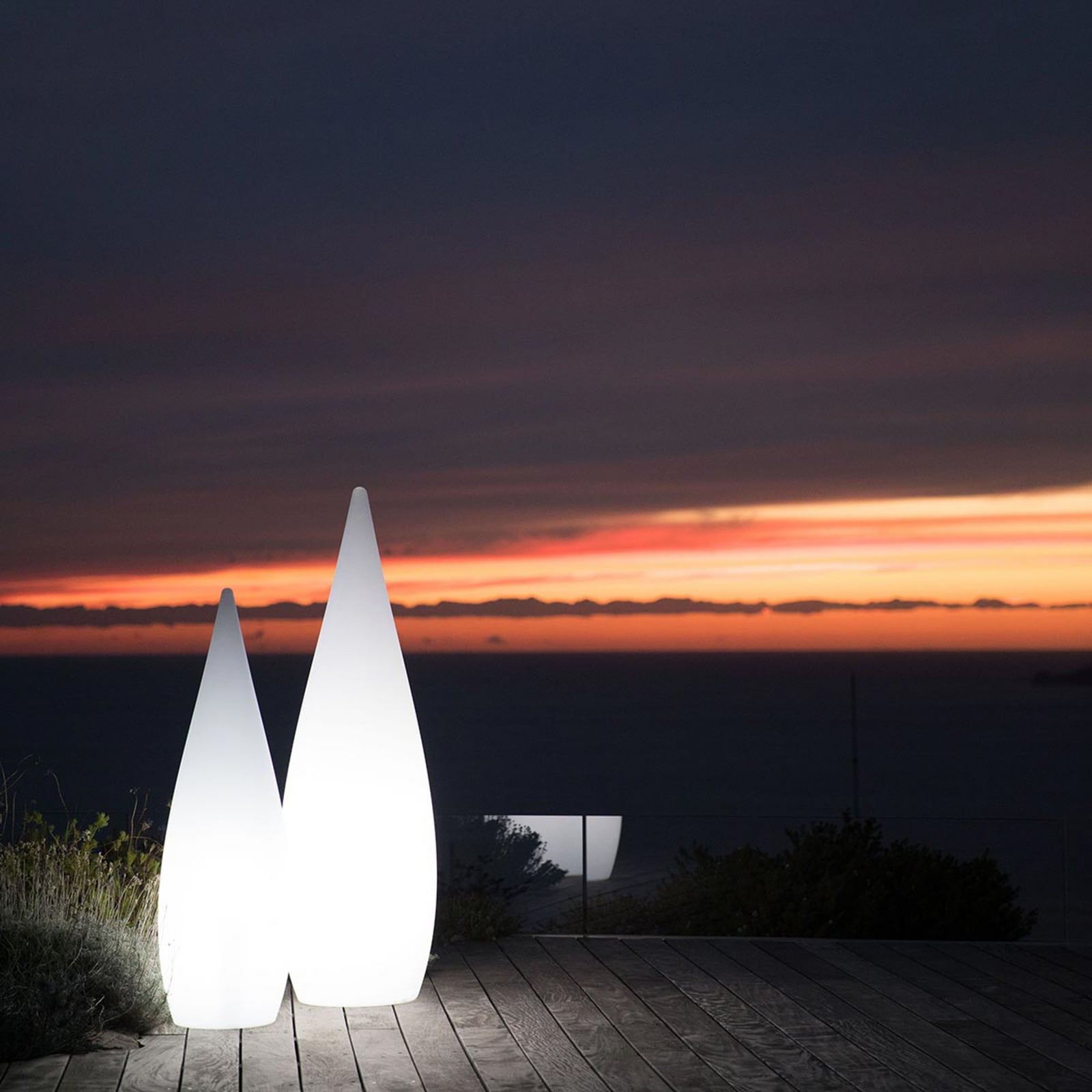 Lampada da terrazza Classy bianca, E27, altezza 150 cm, plastica