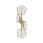 Maytoni Miracle wandlamp, 4-lamps, messingkleurig, glas