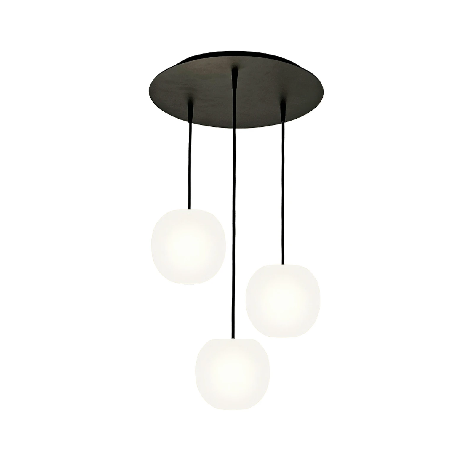 Suspension Casablanca Acai, blanc/noir, ronde, à 3 lampes, 16 cm