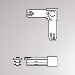 Conector de esquina Volare riel bifásico, 90°, blanco