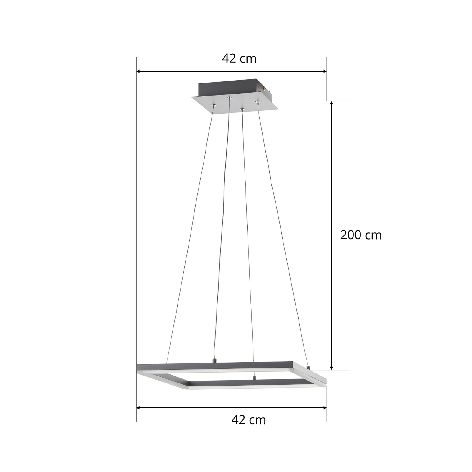 LED висящо осветление Bard 42x42 cm, антрацит