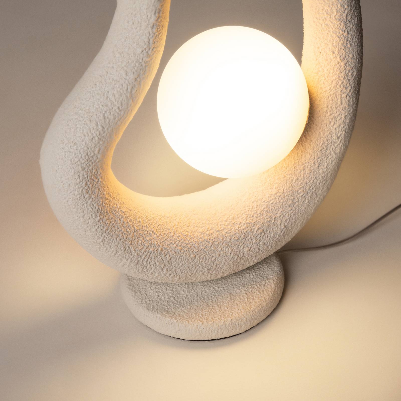 Maytoni Lampa stołowa LED Opus, biała, metal/szkło, wysokość 38 cm