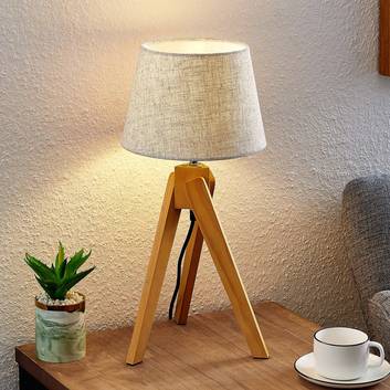 Lindby Delara tripod table lamp, fabric lampshade