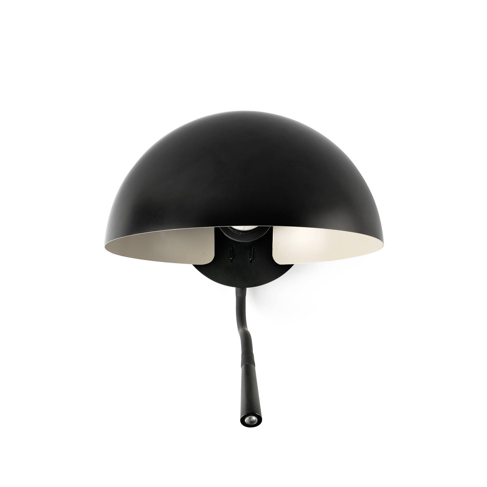 Wandlampe Dominica, LED-Leselampe, schwarz matt, Stahl