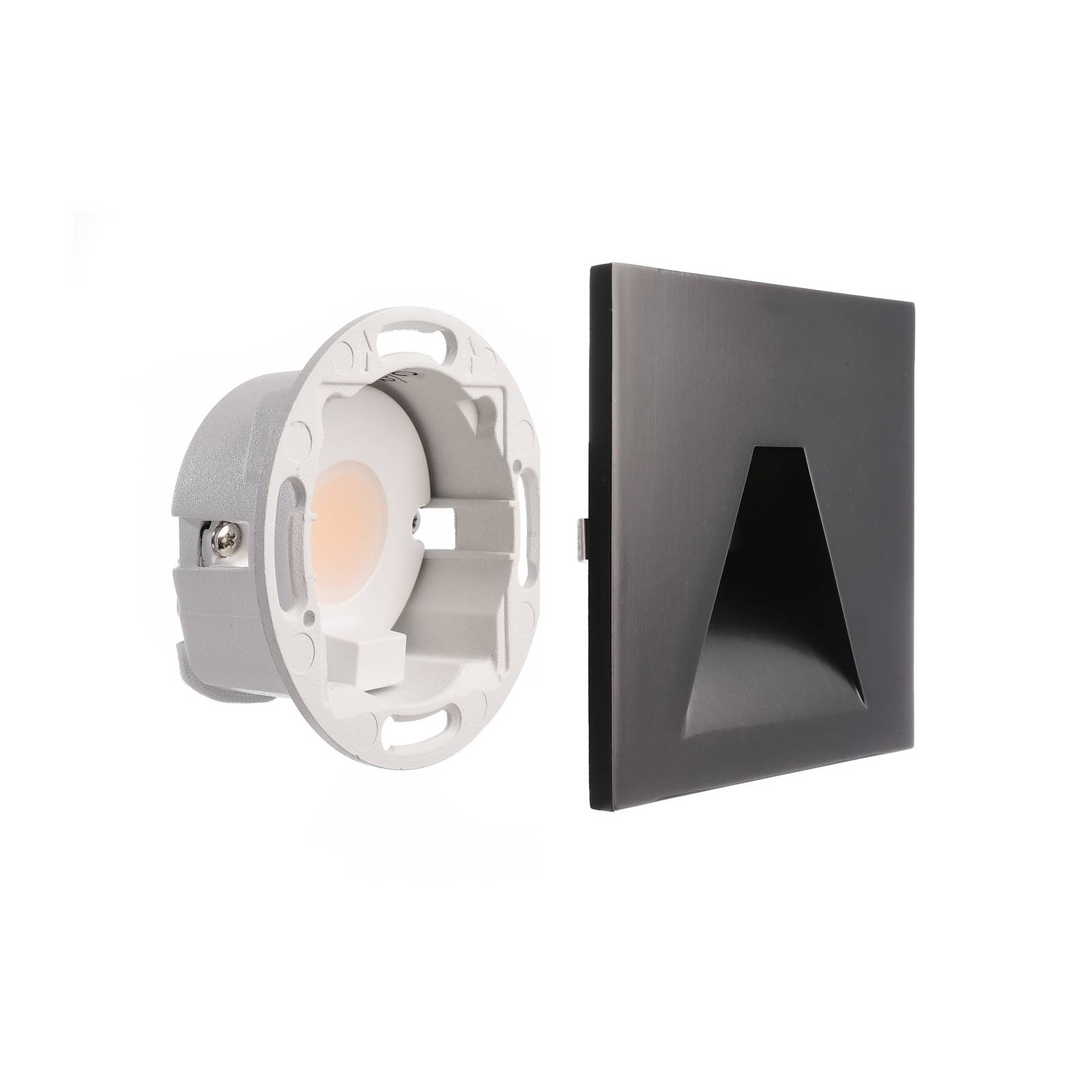 Deko-Light LED wand inbouwlamp SET Alwaid zwart 8x8 cm hoek 2.700 K