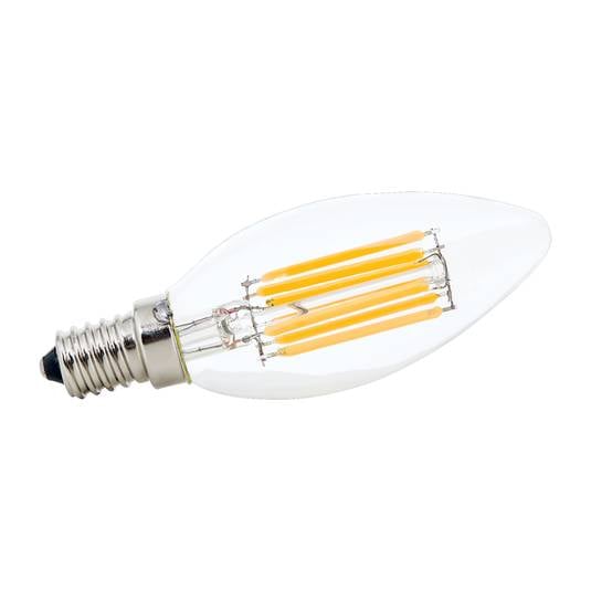 LED žárovka-svíčka E14 4,5W C35 filament 827