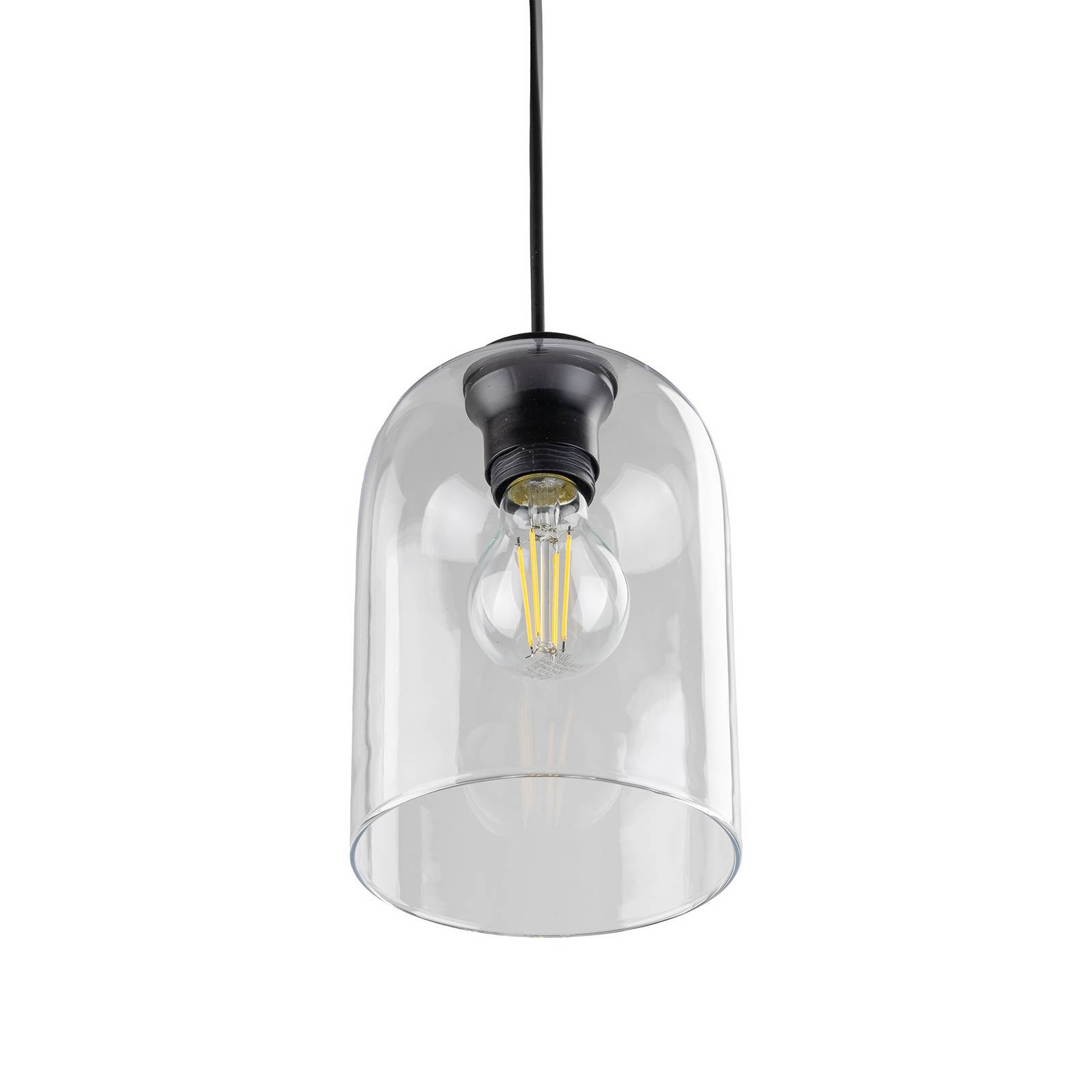 Lampa wisząca Molly, przezroczysta, Ø 14 cm, metal/szkło
