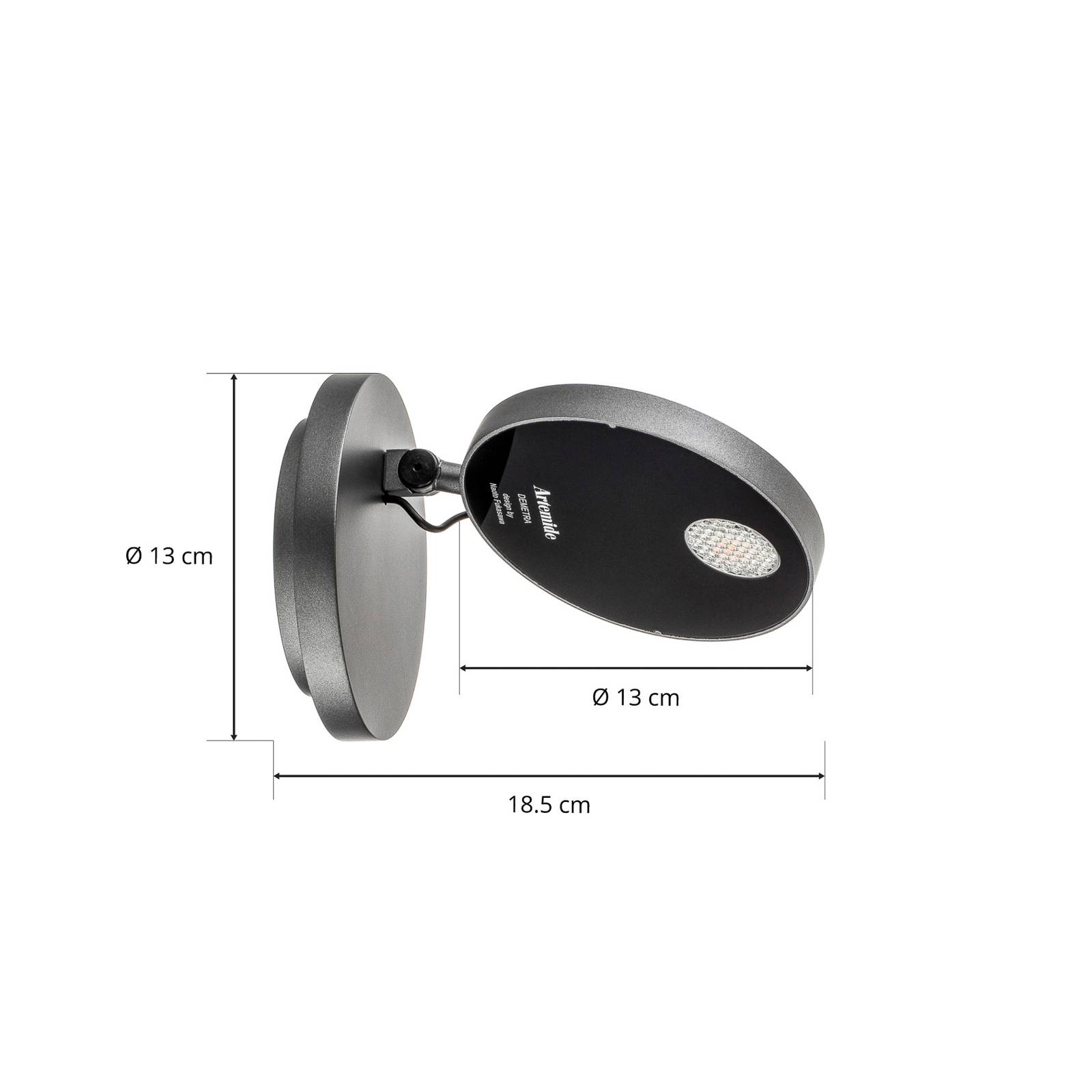Mały designerski kinkiet LED Demetra Spotlight