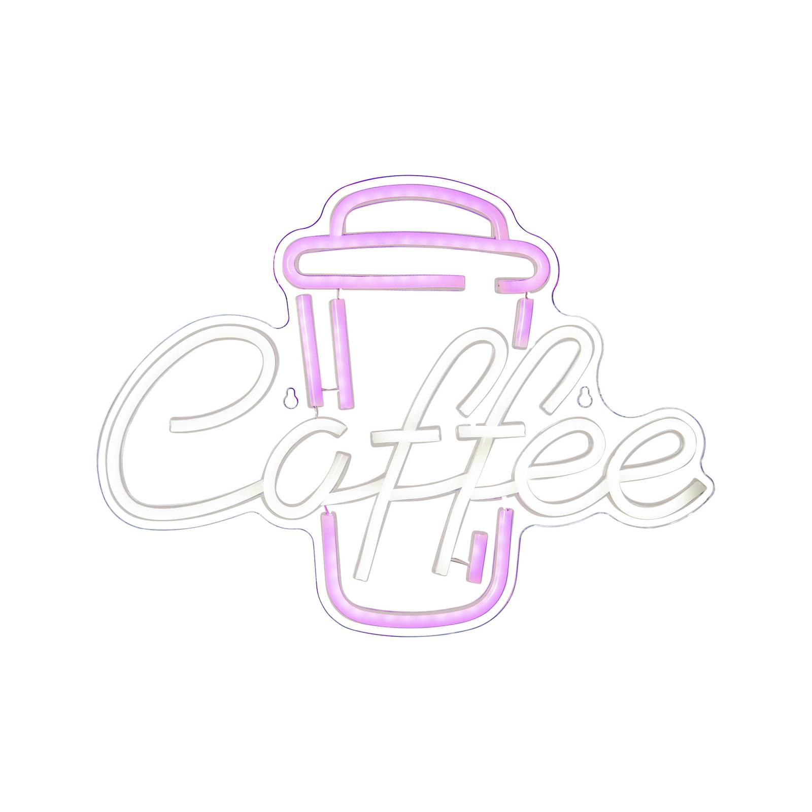 LED-Wandleuchte Coffee, pink/weiß, Plexiglas, 40 x 30 cm USB