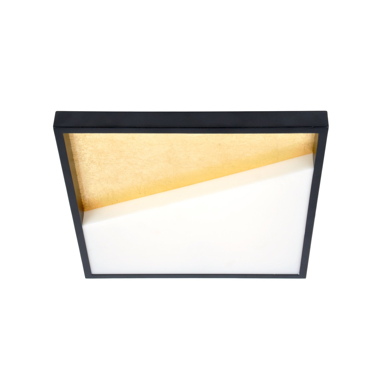 LED wall light Vista, gold/black, 40 x 40 cm