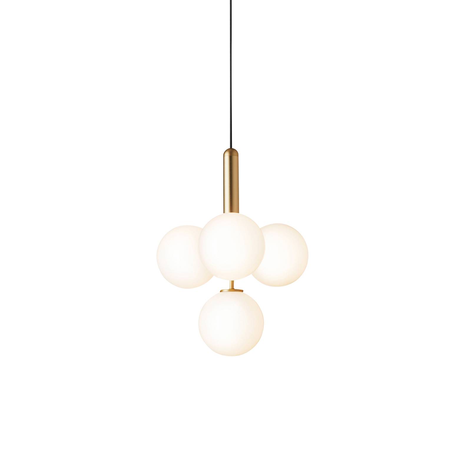 Nuura Liila 4 suspension 4 lampes laiton/opale