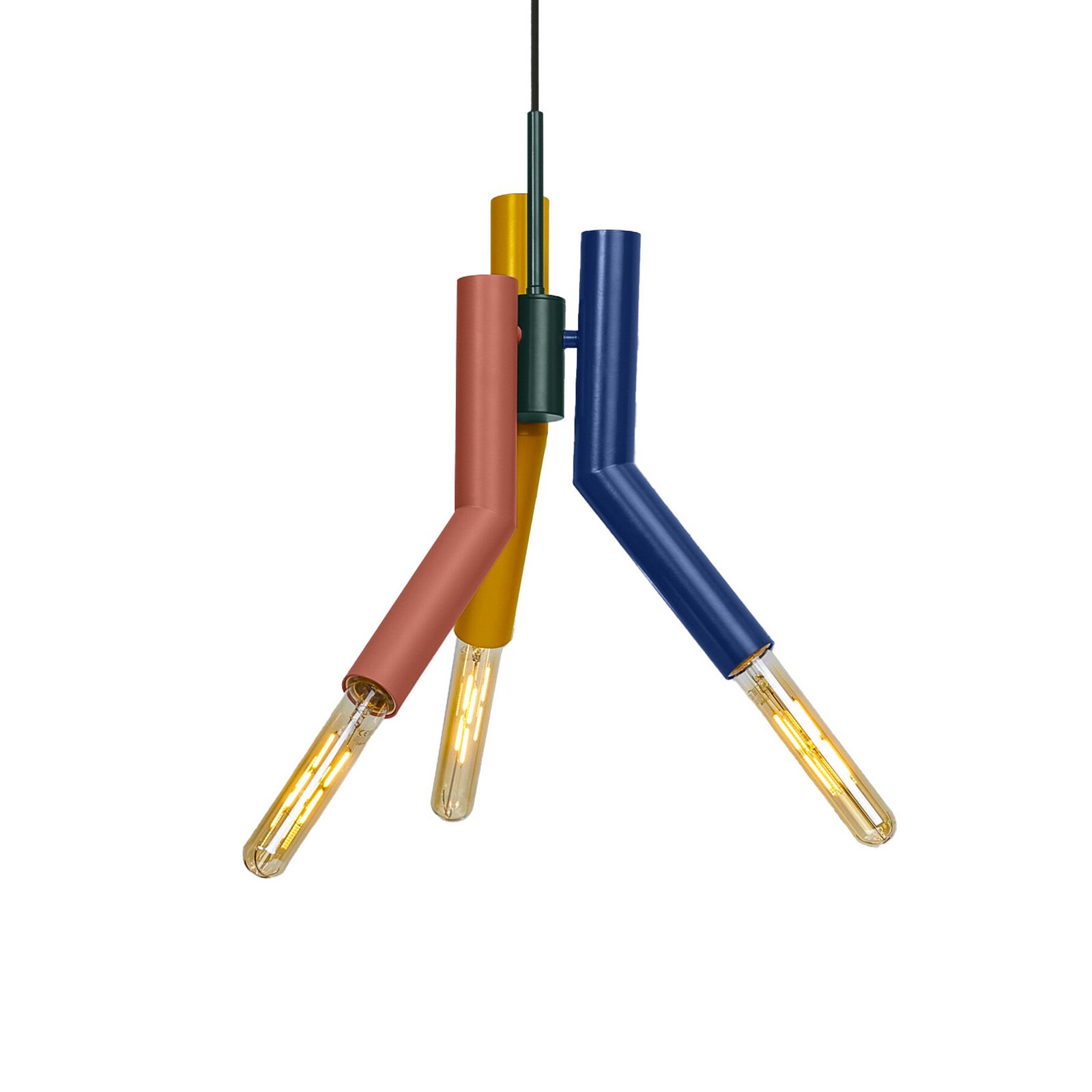 Lampada a sospensione OSRAM Decor Straw, a 3 luci, acciaio, colorata, E27